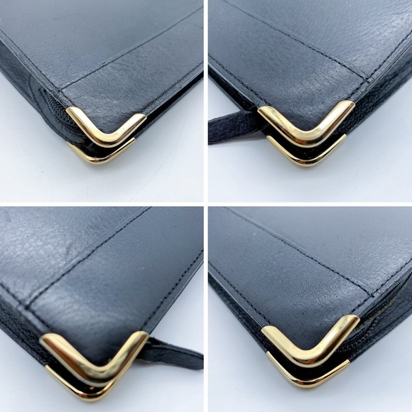 Valentino Garavani Top Zip Leather Clutch Bag in Black - Picture 7 of 12